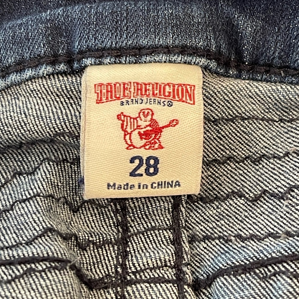 TRUE RELIGION Woman’s Low Rise Flap Pockets Distressed Skinny Denim Jean Size 28 - Picture 6 of 10